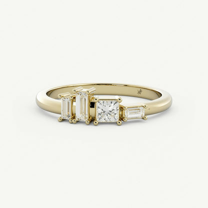 Baguette And Princess Lab Grown Diamonds Wedding Ring