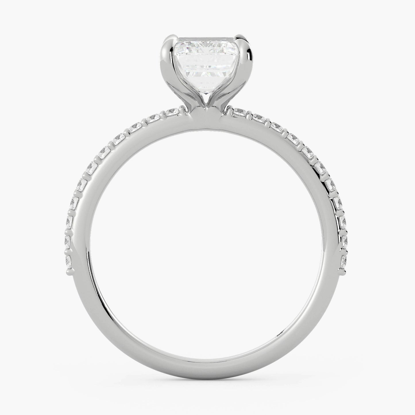 Emerald Cut Solitaire Accent Diamond Ring