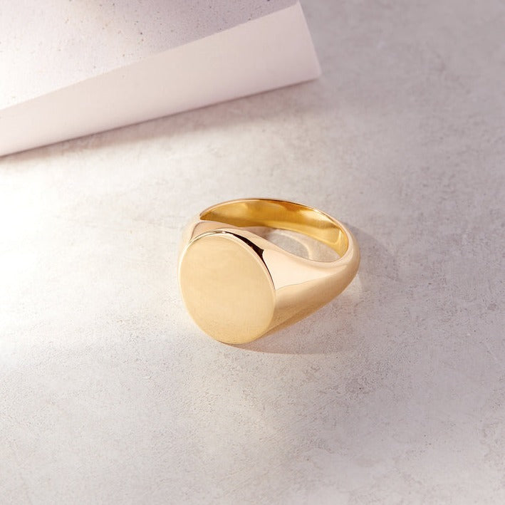 18k Gold Custom Signet Ring for Women