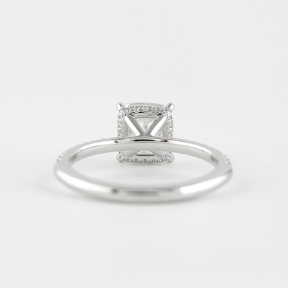 Hidden Halo Elongated Cushion Moissanite Ring