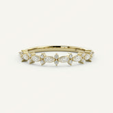 Marquise and Round Diamond Ring in 14k Gold