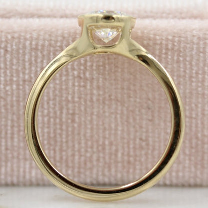 Brilliant Round Cut Bezel Set Engagement Ring