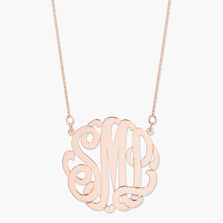 18K Solid Gold Initial Monogram Disc Necklace