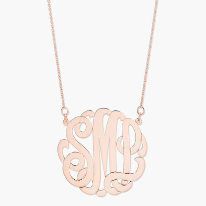 18K Solid Gold Initial Monogram Disc Necklace