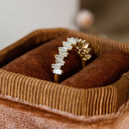 Baguette Cut Up Down Half Eternity Band