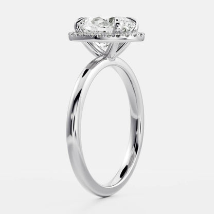 14K Yellow Oval Cut Lab Diamond Halo Ring