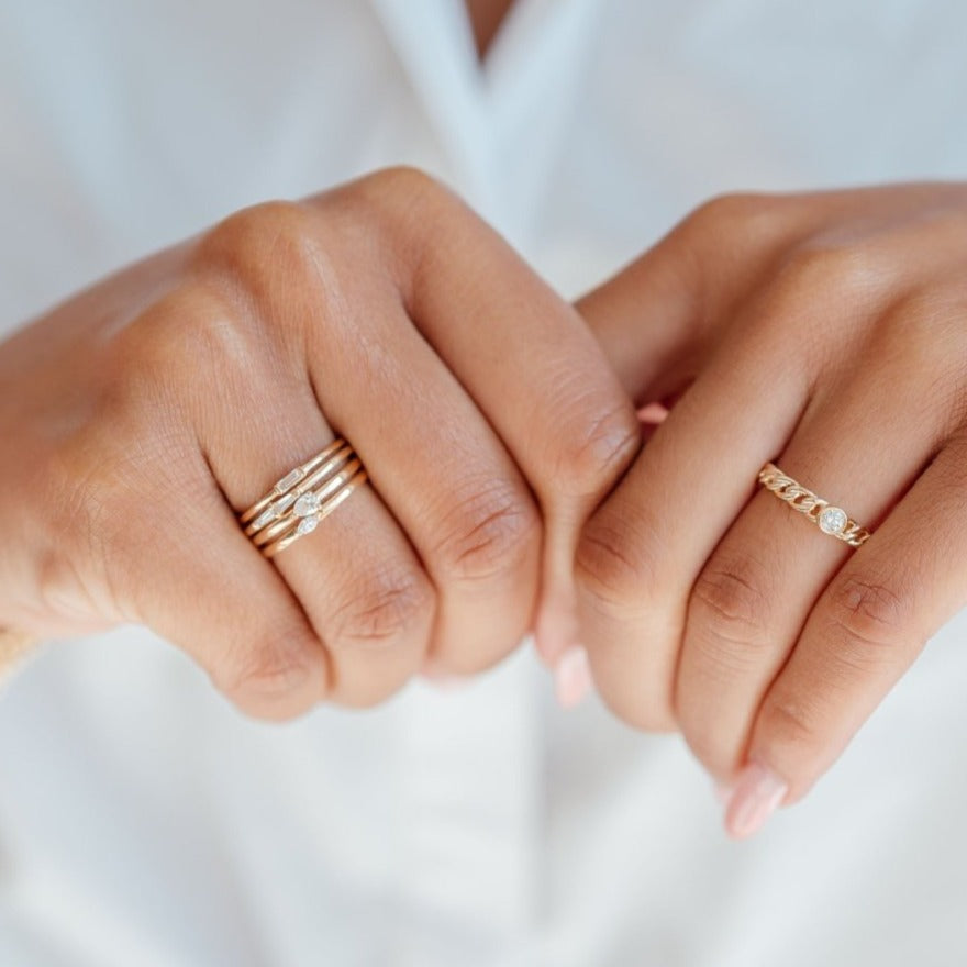 Delicate Pear Cut Minimalist Gold Ring