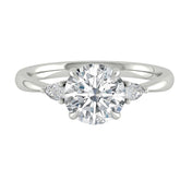 14K Round Diamond Three Stone Engagement Ring