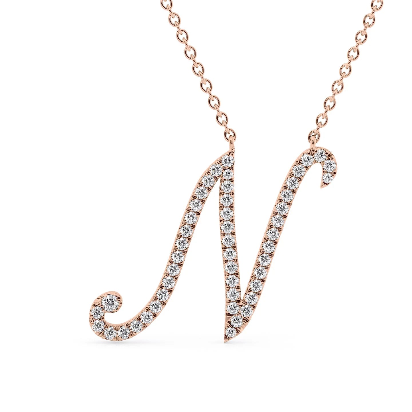 0.55 CT Minimalist Letter Initial Pendant Necklace