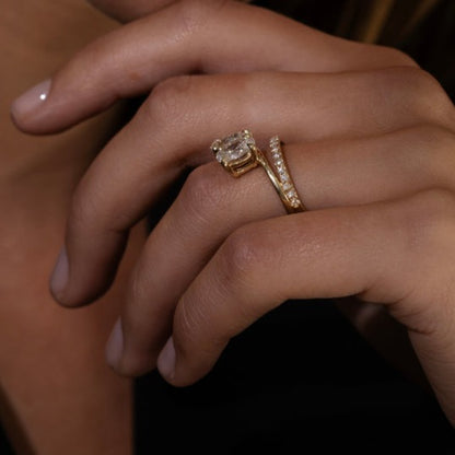 3.62 CT Toi Et Moi Prong Set Moissanite Diamond Wedding Ring