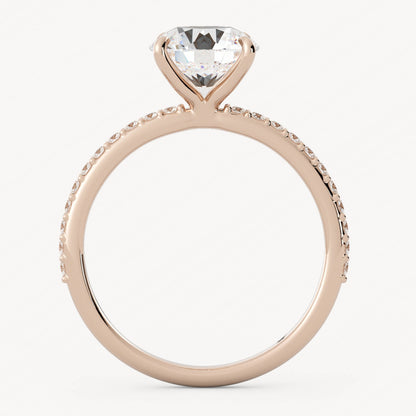  Round Cut Half Eternity Pave Set Ring