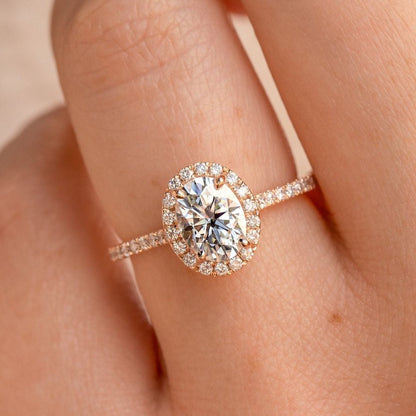 Oval Cut Hidden Halo  Ring