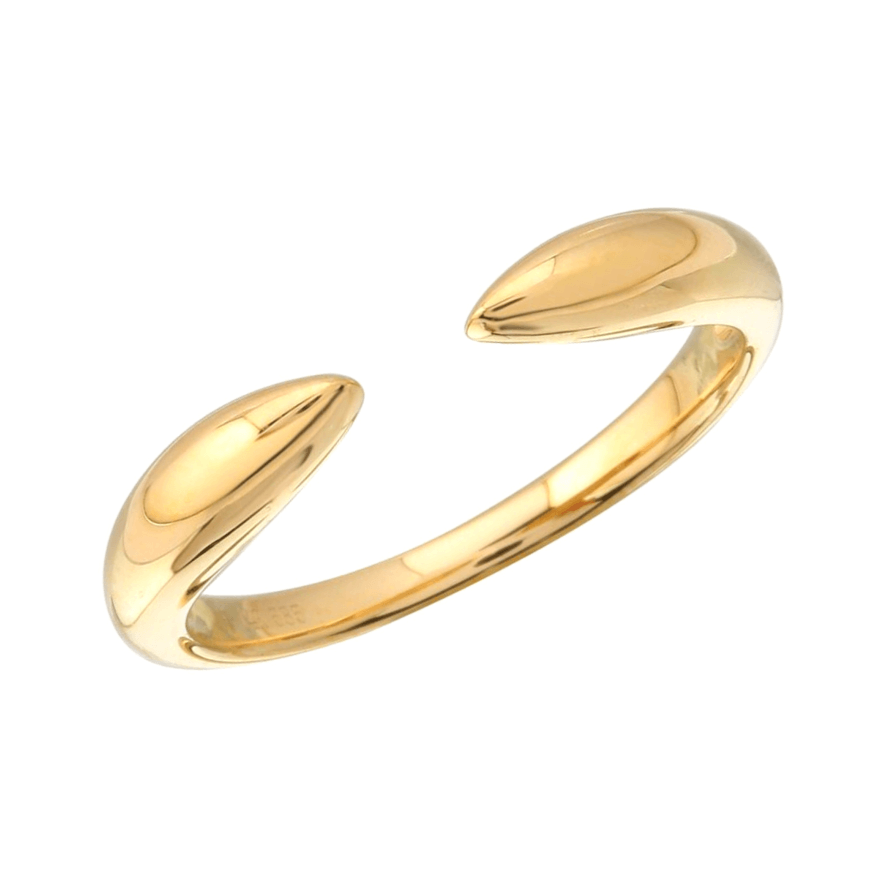 Solid Gold Minimalist Open Claw Stackable Ring