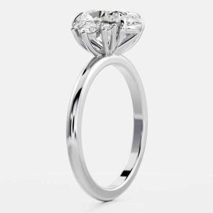 3.00 CT Oval Lab Diamond Solitaire Accent Ring