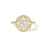 Straight Baguette And Round Cut Cluster Bridal Ring