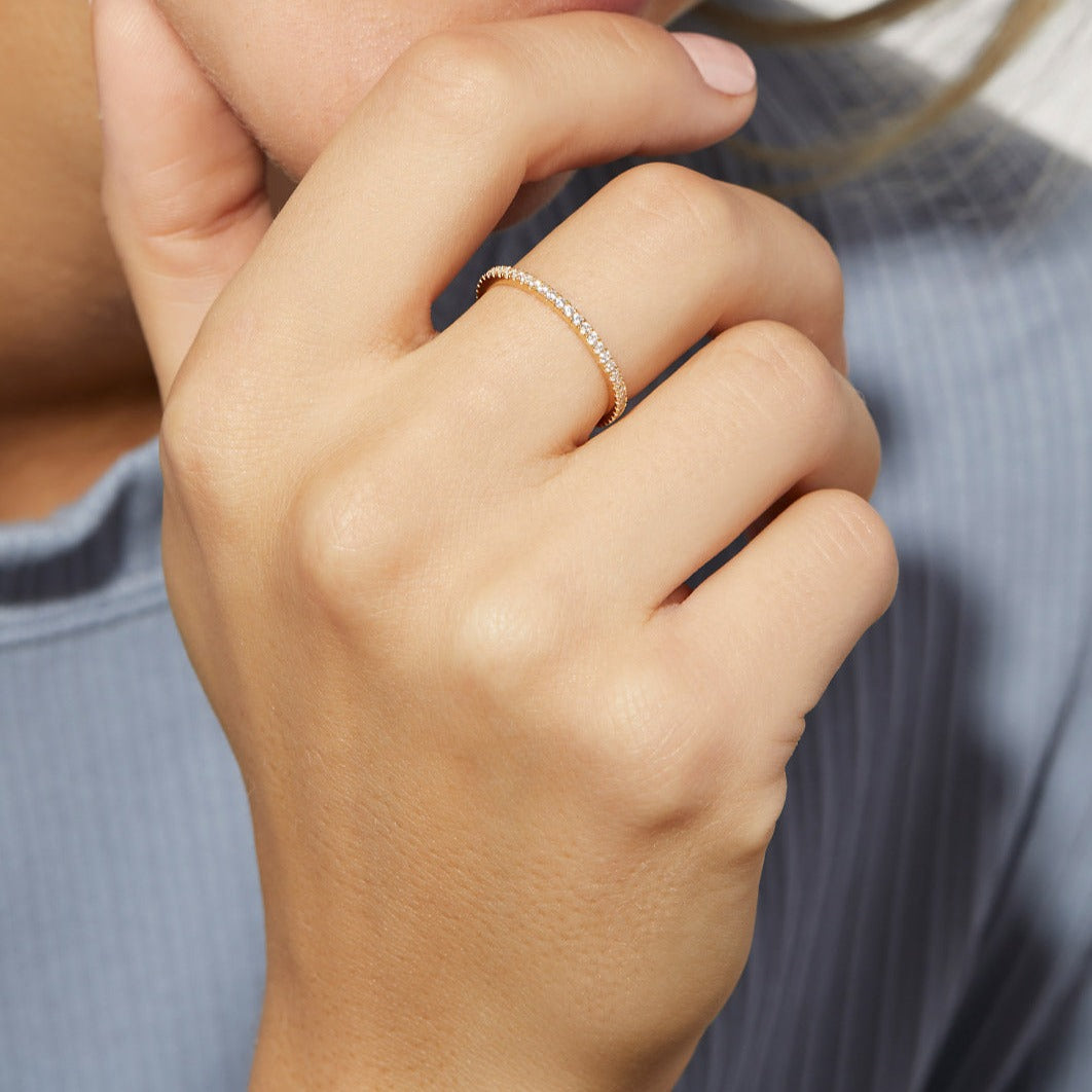 18K Lab Grown Diamond Pave Set Wedding Ring
