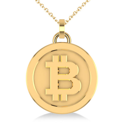 Medium Cryptocurrency Bitcoin Pendant Necklace