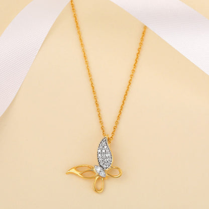 14k Fancy Butterfly Lab Grown Diamond Pendant