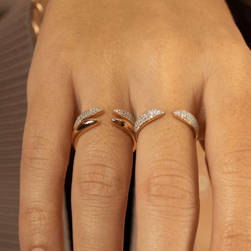 Solid Gold Minimalist Open Claw Stackable Ring