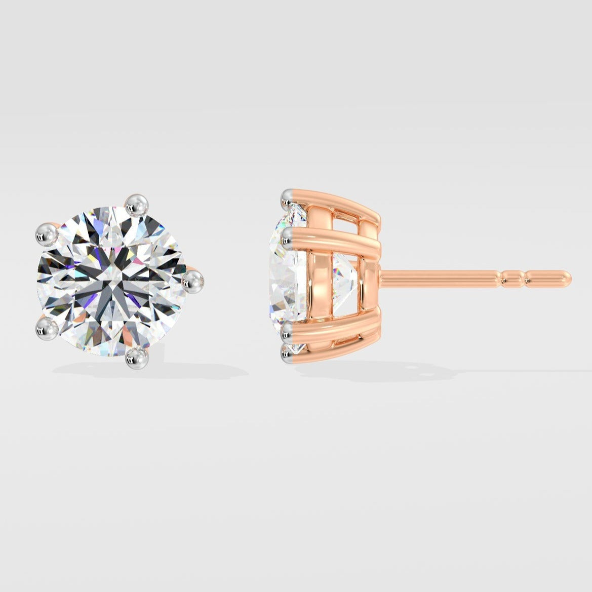 18K Gold Lab Grown Diamond Stud Earrings