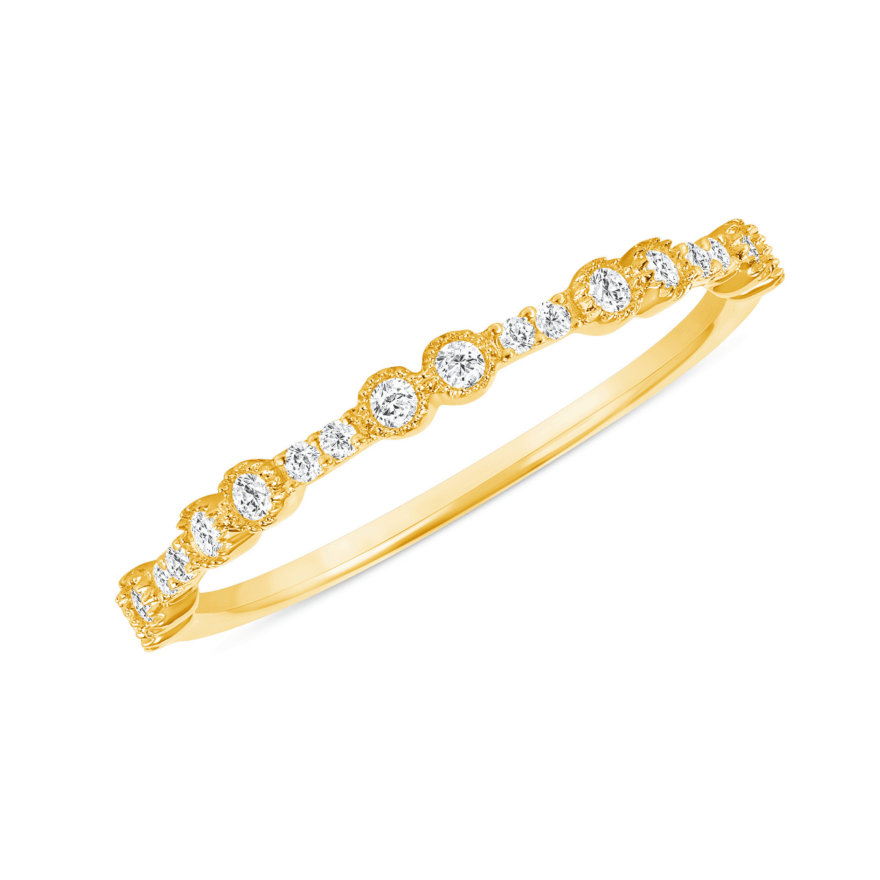 0.37 CT Round Cut Dainty Miller Diamond Band