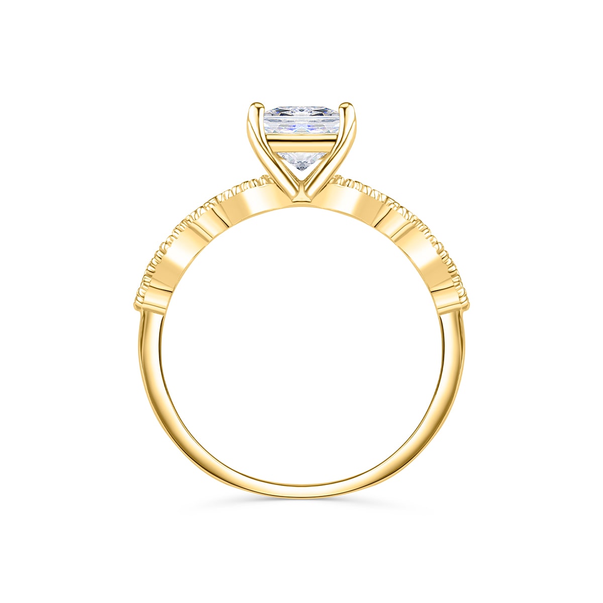 Radiant Cut Lab Grown Diamond Unique Bridal Ring