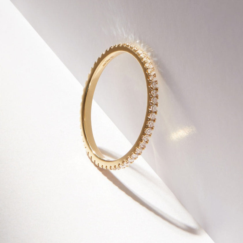 18K Lab Grown Diamond Pave Set Wedding Ring