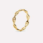 14K Solid Gold Anchor Chain Ring For Engagement
