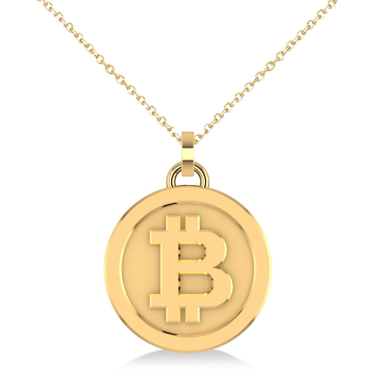 Medium Cryptocurrency Bitcoin Pendant Necklace