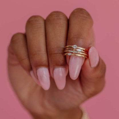 Delicate Pear Cut Minimalist Gold Ring