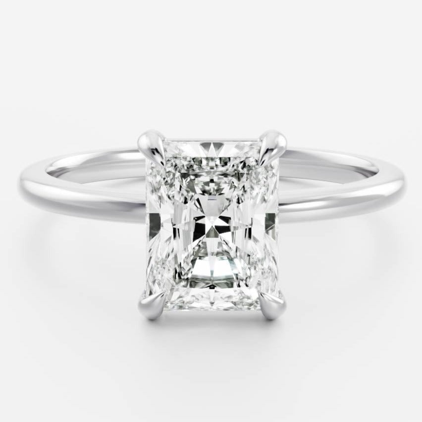 14K Radiant Cut Lab Diamond Anniversary Ring