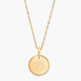 18K Solid Gold Initial Monogram Disc Necklace