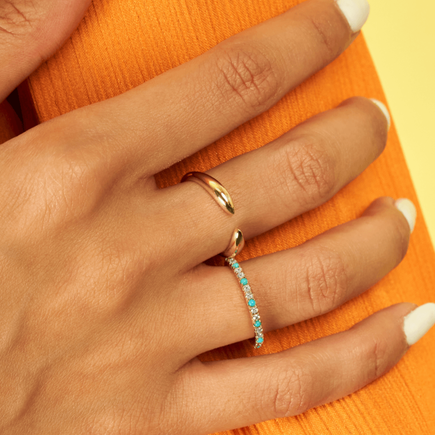 Solid Gold Minimalist Open Claw Stackable Ring