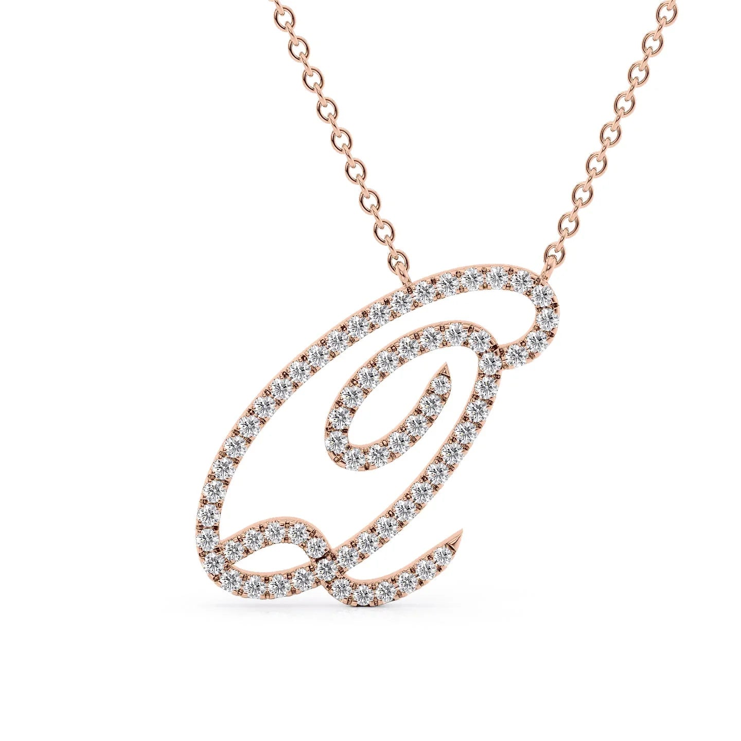 0.55 CT Minimalist Letter Initial Pendant Necklace