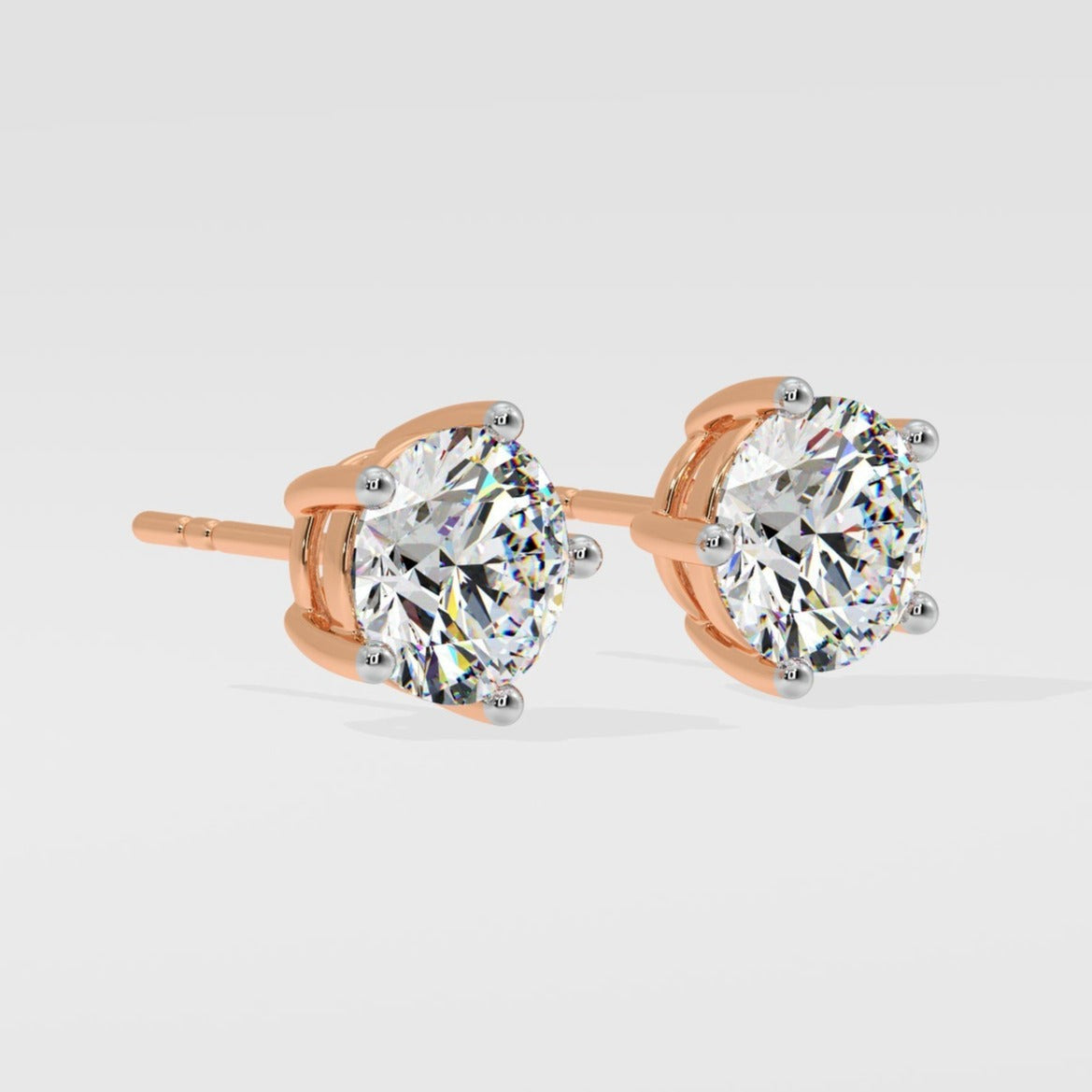 18K Gold Lab Grown Diamond Stud Earrings