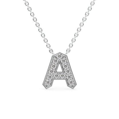 Personalized Diamond Initial Letter Pendant Necklace