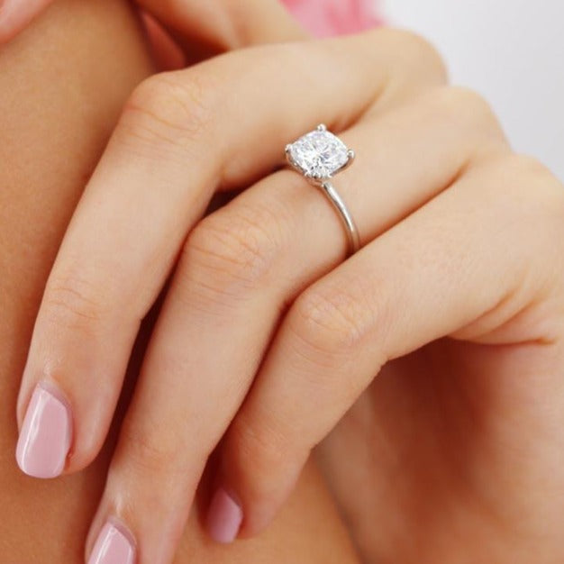 Hand Made Cushion Cut Engagement Ring