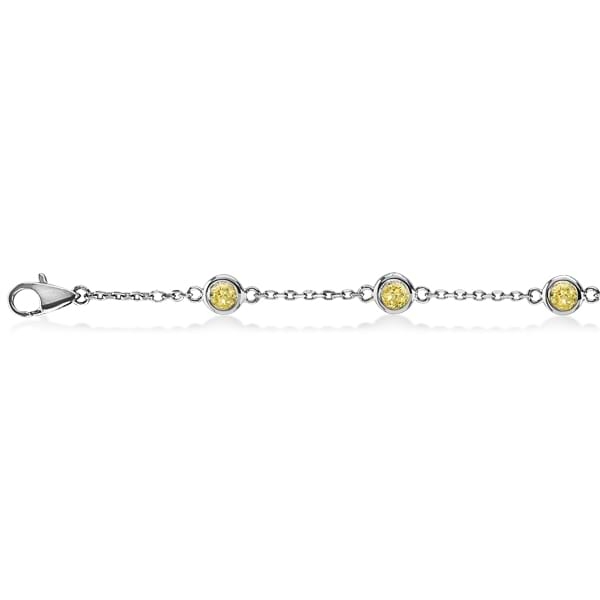  Fancy Round Blue Sapphire Anklet Bracelet