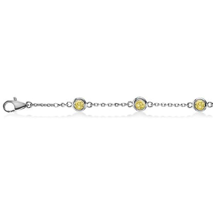  Fancy Round Blue Sapphire Anklet Bracelet