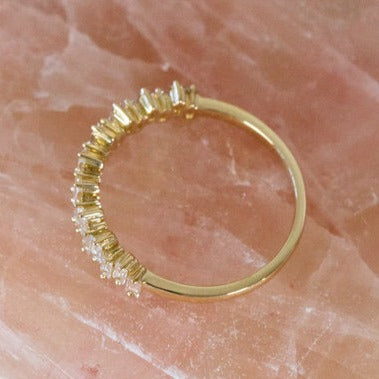 Baguette Cut Up Down Half Eternity Band