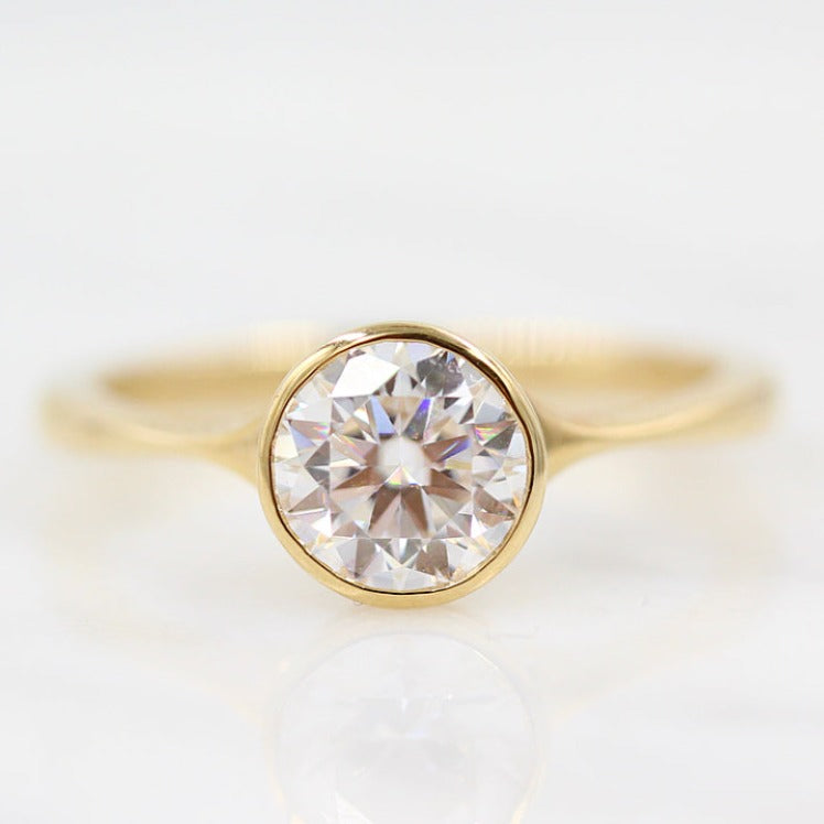 Brilliant Round Cut Bezel Set Engagement Ring