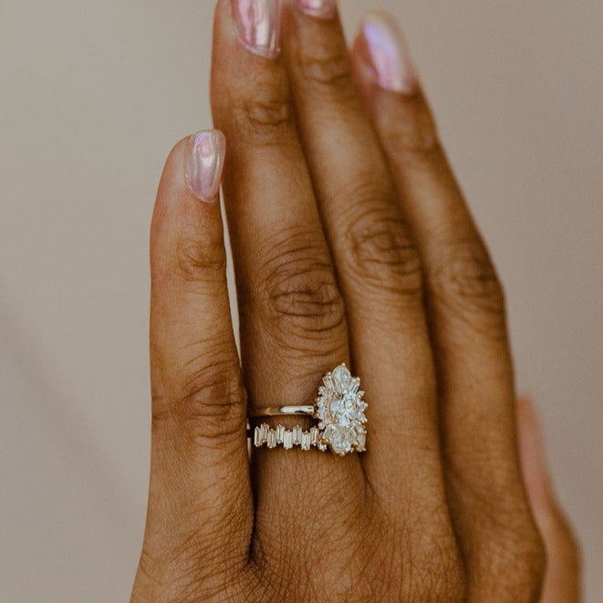 Baguette Cut Up Down Half Eternity Band