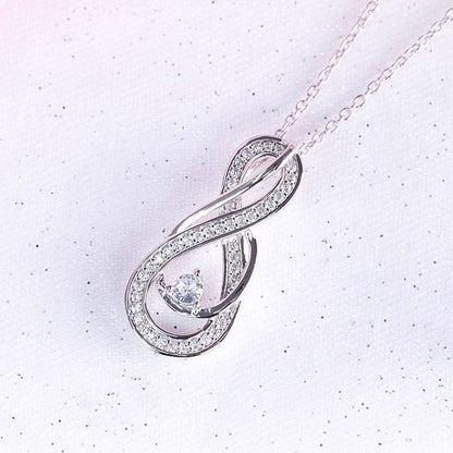 Double Infinity Round Cut Diamond Pendant