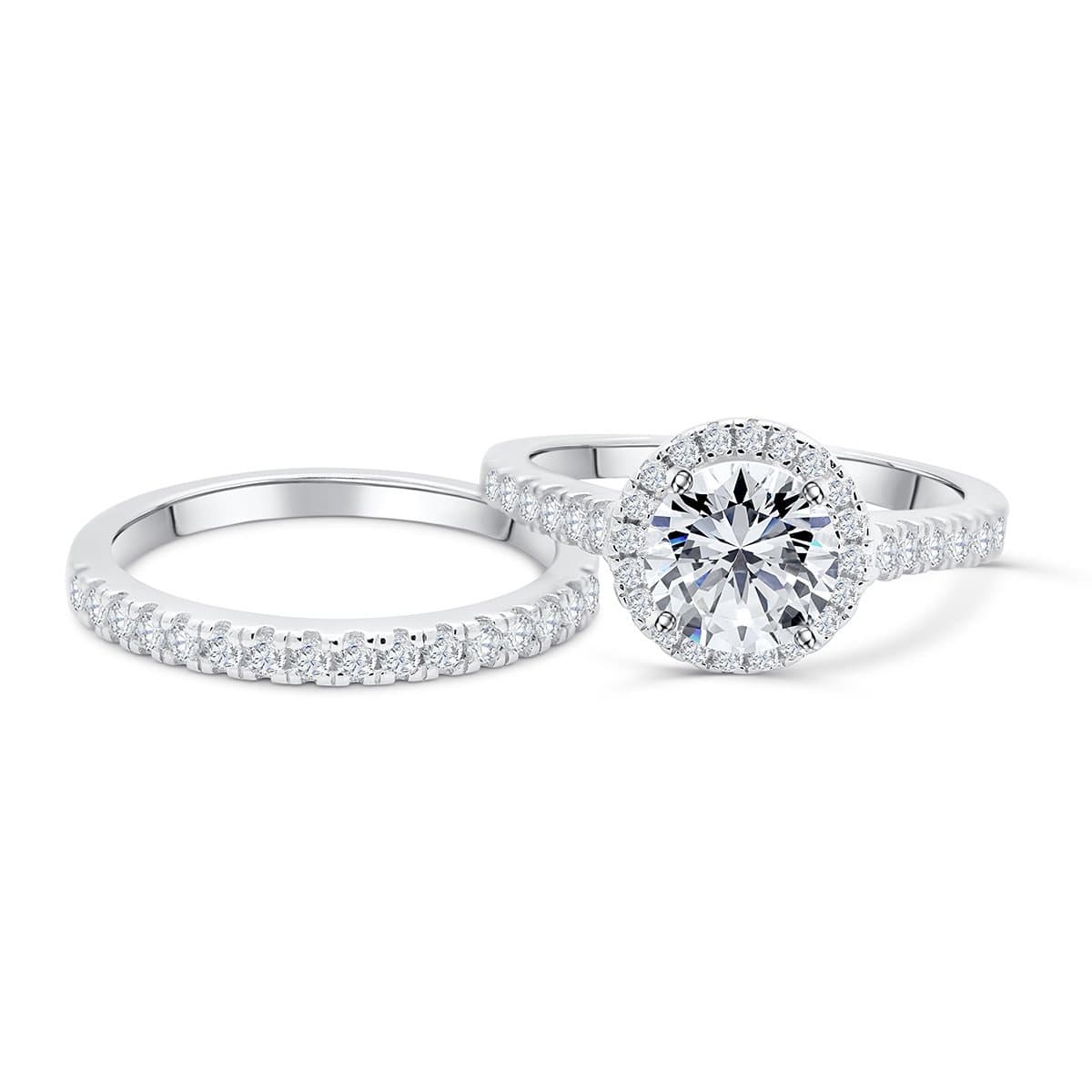 1.50 CT  Round Diamond Bridal Set Ring For Her