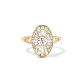 Oval Shaped Cluster Round Cut Diamond Vintage Ring