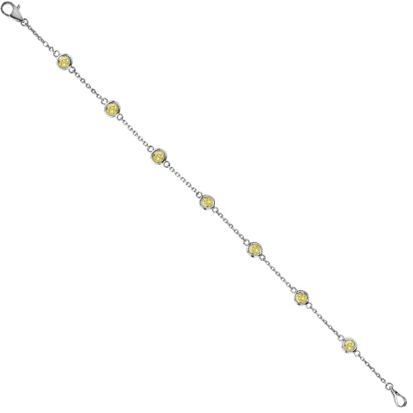  Fancy Round Blue Sapphire Anklet Bracelet