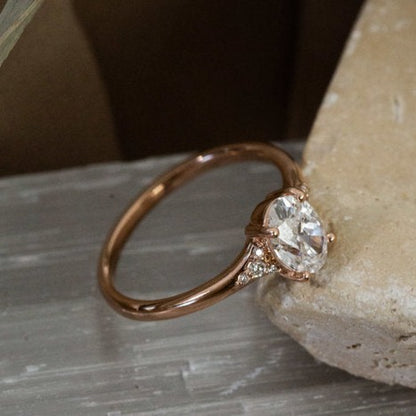 Oval Cut Lab Created Diamond Engagement Ring