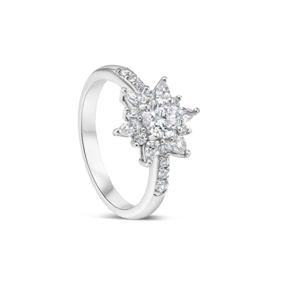 1.10 CT Round Cut Multi Diamond Cluster Ring