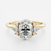 3.00 CT Oval Lab Diamond Solitaire Accent Ring