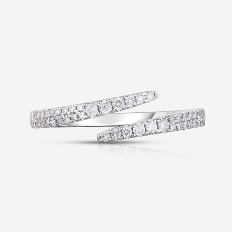 0.45 CT Round Diamond Bypass Wedding Band